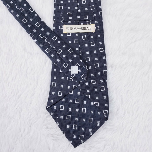 Burma Bibas Black Geometric Men 100% Silk Necktie Size 60x4 - NWOT - Picture 4 of 5